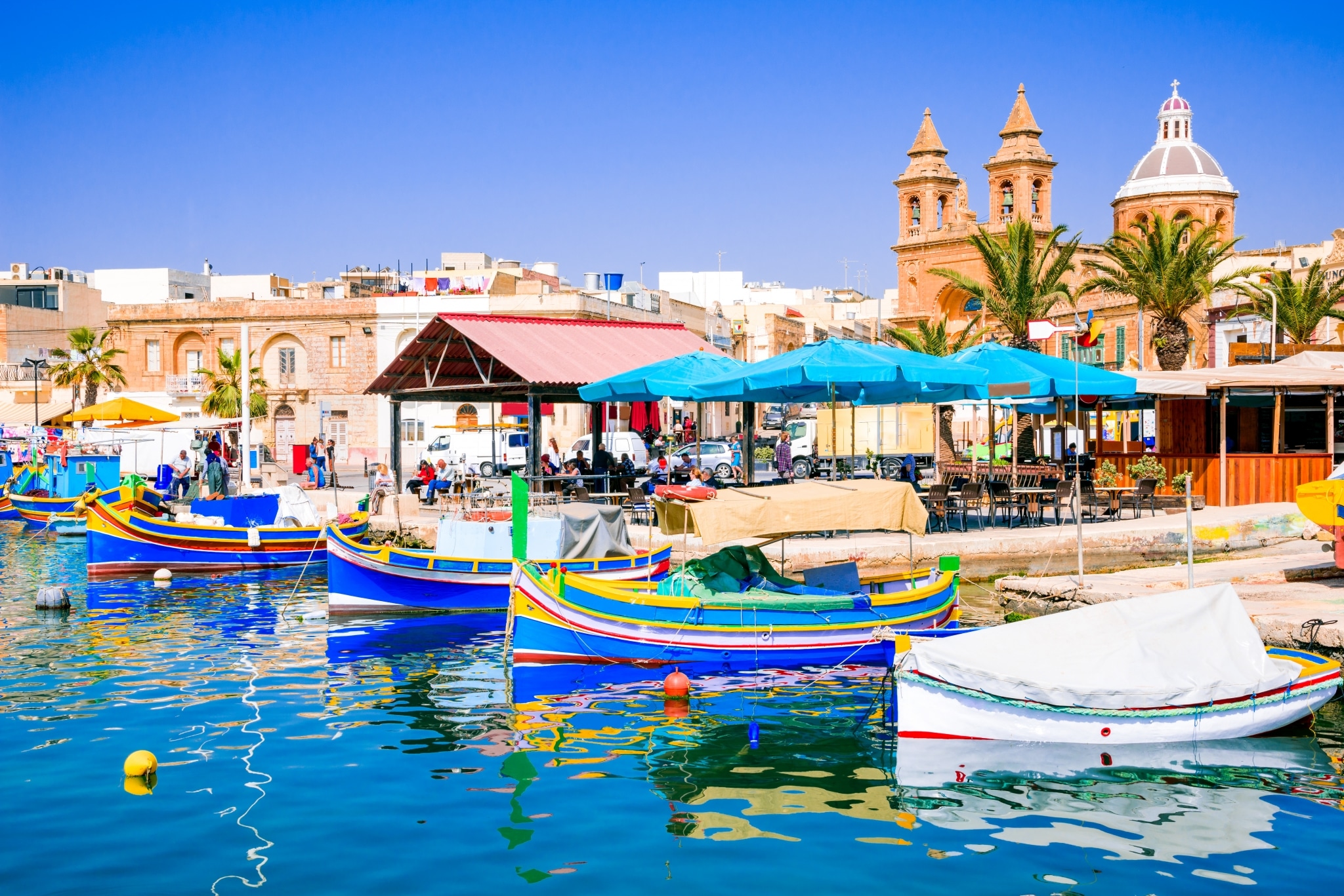 Malta, Marsaxlokk, Luzzu Boote