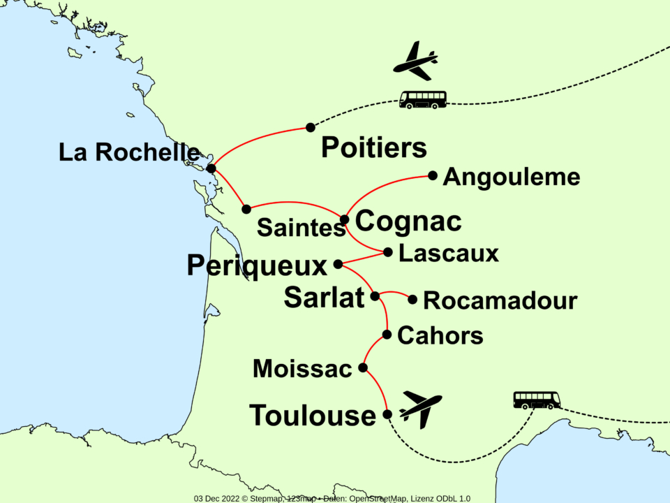 Poitou+Périgord, Karte