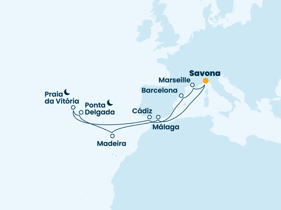 Karte Azoren Kreuzfahrt