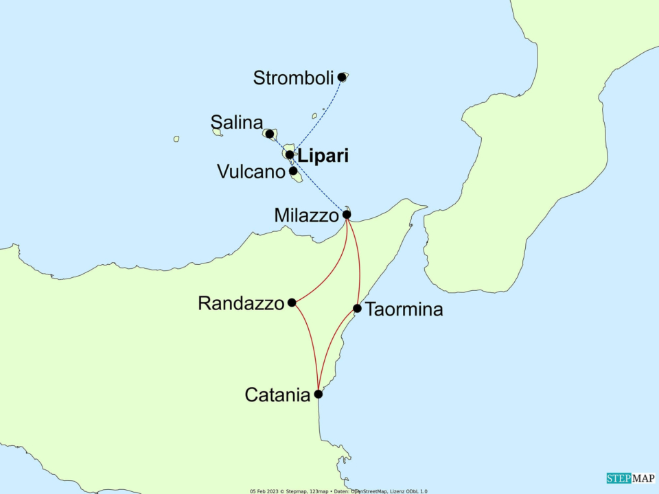Karte Liparische Inseln