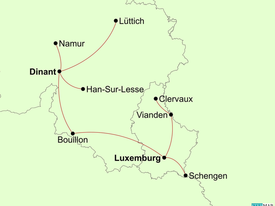 Karte Südbelgien und Luxemburg