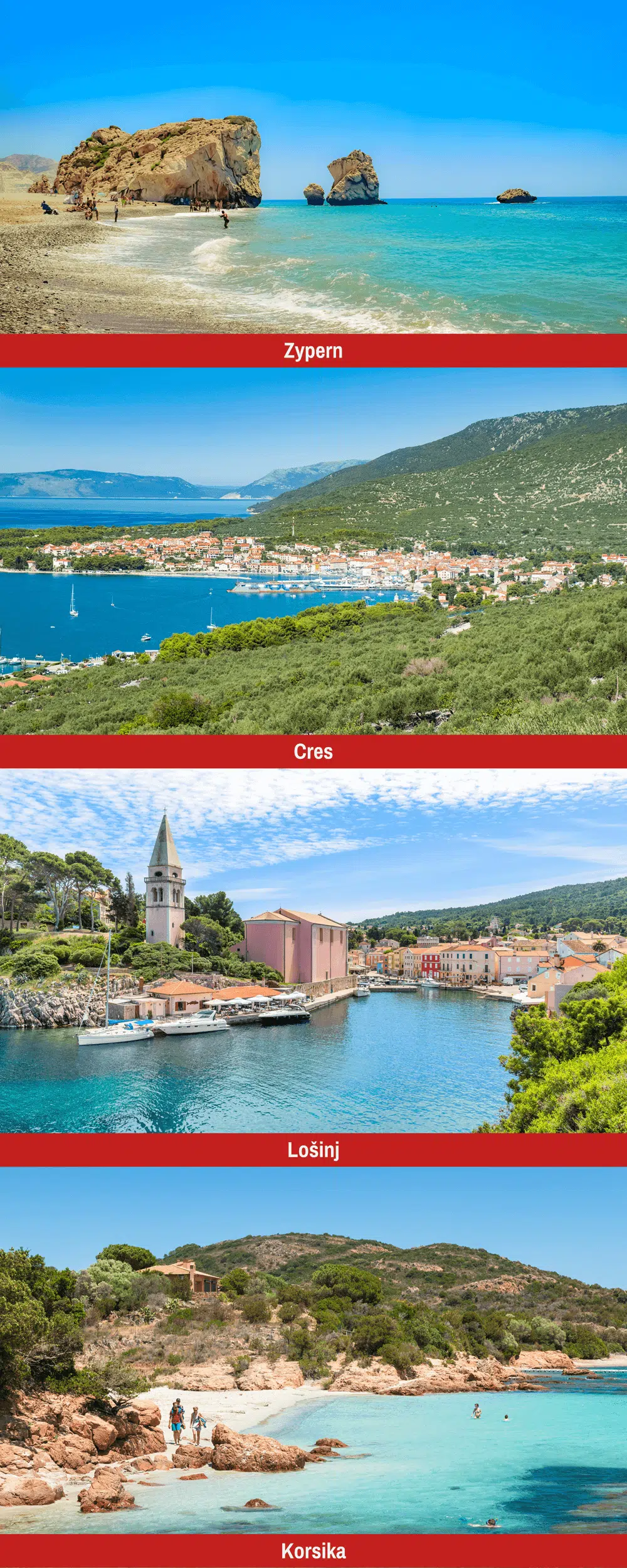 Inselwandern Inselwandern Zypern, Cres & Losinj und Korsika