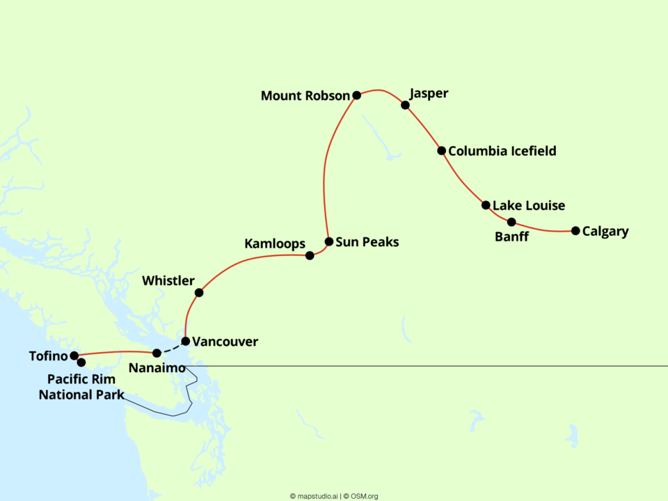 Reiseroute Kanada Reiseroute Kanada